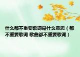 什么都不重要歌词是什么意思（都不重要歌词 歌曲都不重要歌词）