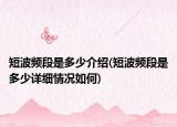 短波频段是多少介绍(短波频段是多少详细情况如何)
