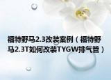 福特野马2.3改装案例（福特野马2.3T如何改装TYGW排气管）