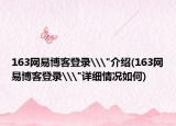 163网易博客登录\