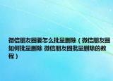 微信朋友圈要怎么批量删除（微信朋友圈如何批量删除 微信朋友圈批量删除的教程）
