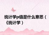 统计学p值是什么意思（《统计学）