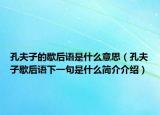 孔夫子的歇后语是什么意思（孔夫子歇后语下一句是什么简介介绍）