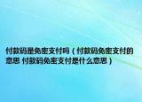付款码是免密支付吗（付款码免密支付的意思 付款码免密支付是什么意思）