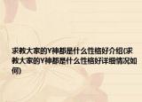 求教大家的Y神都是什么性格好介绍(求教大家的Y神都是什么性格好详细情况如何)