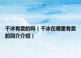 干冰有卖的吗（干冰在哪里有卖的简介介绍）