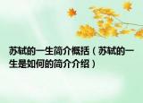苏轼的一生简介概括（苏轼的一生是如何的简介介绍）