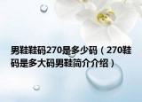 男鞋鞋码270是多少码（270鞋码是多大码男鞋简介介绍）