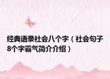 经典语录社会八个字（社会句子8个字霸气简介介绍）
