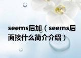 seems后加（seems后面接什么简介介绍）