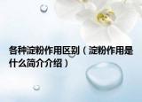 各种淀粉作用区别（淀粉作用是什么简介介绍）