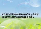 怎么看自己的高考成绩省内位次（高考成绩出来怎么查在本省位次简介介绍）