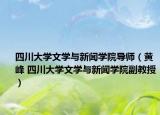 四川大学文学与新闻学院导师（黄峰 四川大学文学与新闻学院副教授）