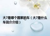 大7是哪个国家的车（大7是什么车简介介绍）