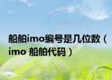 船舶imo编号是几位数（imo 船舶代码）