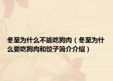 冬至为什么不能吃狗肉（冬至为什么要吃狗肉和饺子简介介绍）
