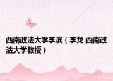 西南政法大学李滨（李龙 西南政法大学教授）