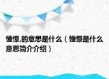 憧憬,的意思是什么（憧憬是什么意思简介介绍）