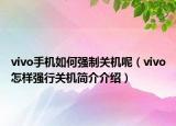 vivo手机如何强制关机呢（vivo怎样强行关机简介介绍）