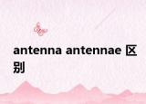 antenna antennae 区别