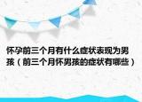 怀孕前三个月有什么症状表现为男孩（前三个月怀男孩的症状有哪些）