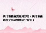 统计表的主要组成部分（统计表由哪几个部分组成简介介绍）
