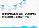 风萧萧兮易水寒 比喻（风萧萧兮易水寒比喻什么心情简介介绍）