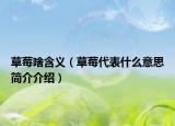 草莓啥含义（草莓代表什么意思简介介绍）