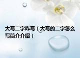 大写二字咋写（大写的二字怎么写简介介绍）