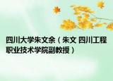 四川大学朱文余（朱文 四川工程职业技术学院副教授）