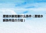蔗糖水解需要什么条件（蔗糖水解条件简介介绍）