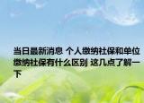 当日最新消息 个人缴纳社保和单位缴纳社保有什么区别 这几点了解一下