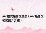 aac格式是什么意思（aac是什么格式简介介绍）