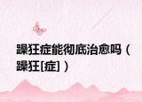 躁狂症能彻底治愈吗（躁狂[症]）