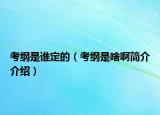 考纲是谁定的（考纲是啥啊简介介绍）