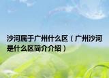 沙河属于广州什么区（广州沙河是什么区简介介绍）