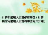 计算机的输入设备都有哪些（计算机常用的输入设备有哪些简介介绍）