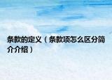 条款的定义（条款项怎么区分简介介绍）