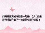 问渠哪得清如许后面一句是什么?（问渠那得清如许的下一句是什吗简介介绍）