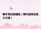 蜗牛特点有哪些（蜗牛的特点简介介绍）