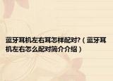 蓝牙耳机左右耳怎样配对?（蓝牙耳机左右怎么配对简介介绍）