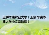 王翀华南农业大学（王瑛 华南农业大学中文系教授）