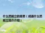 什么然挺立的意思（成语什么然挺立简介介绍）