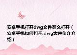 安卓手机打开dwg文件怎么打开（安卓手机如何打开.dwg文件简介介绍）