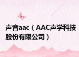 声音aac（AAC声学科技股份有限公司）