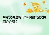 tmp文件全称（tmp是什么文件简介介绍）