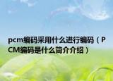 pcm编码采用什么进行编码（PCM编码是什么简介介绍）