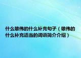 什么雄伟的什么补充句子（雄伟的什么补充适当的词语简介介绍）