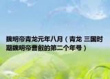 魏明帝青龙元年八月（青龙 三国时期魏明帝曹叡的第二个年号）