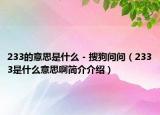 233的意思是什么 - 搜狗问问（2333是什么意思啊简介介绍）